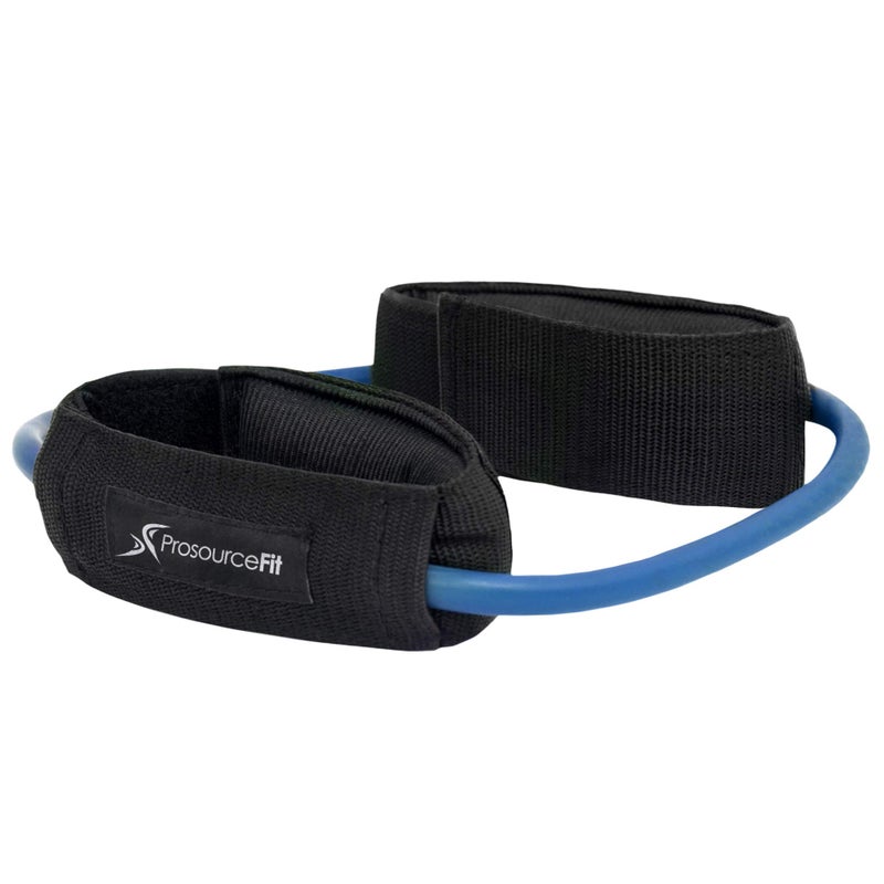 ProsourceFit Leg Resistance Exercise Band Heavy Duty Tube, 15-20 pounds with Padded Ankle Cuffs for Lower Body Workouts - Image 1